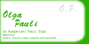 olga pauli business card